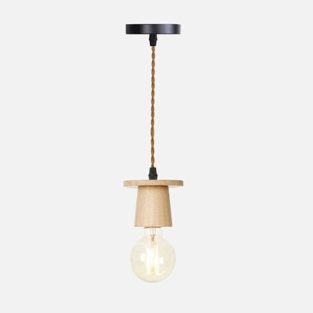 Homeko Wooden Hanging Socket Pendant Light -