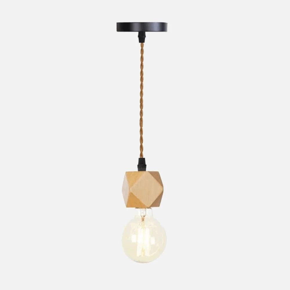 Homeko Wooden Hanging Socket Pendant Light -