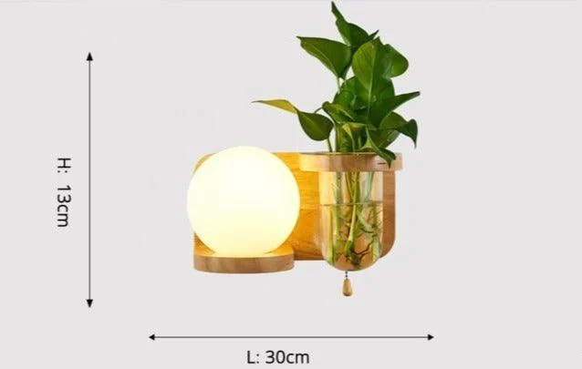 Homeko Wooden Planter Wall Lamp -