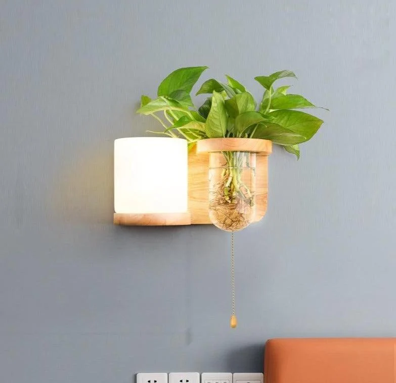 Homeko Wooden Planter Wall Lamp -