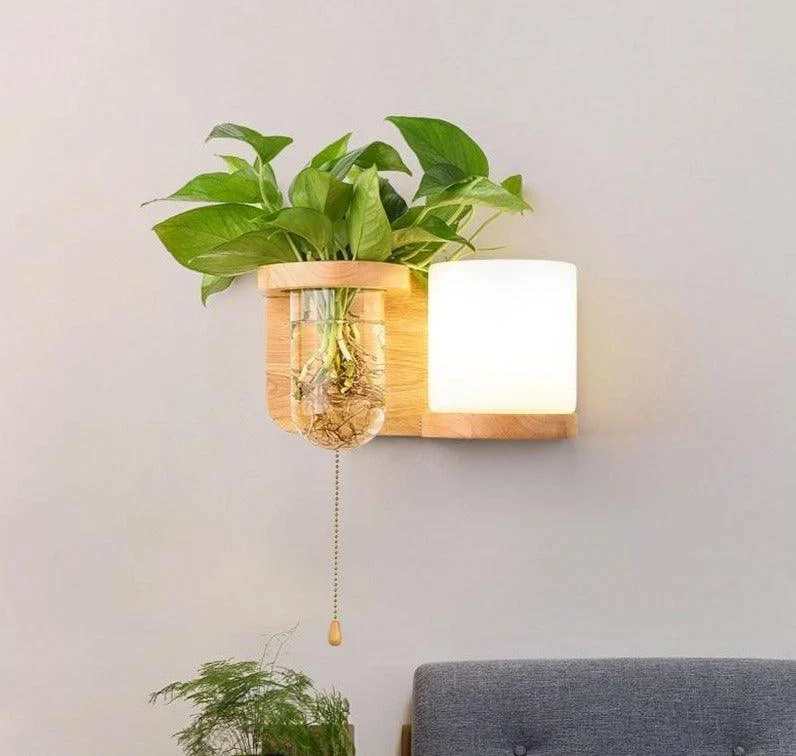 Homeko Wooden Planter Wall Lamp -