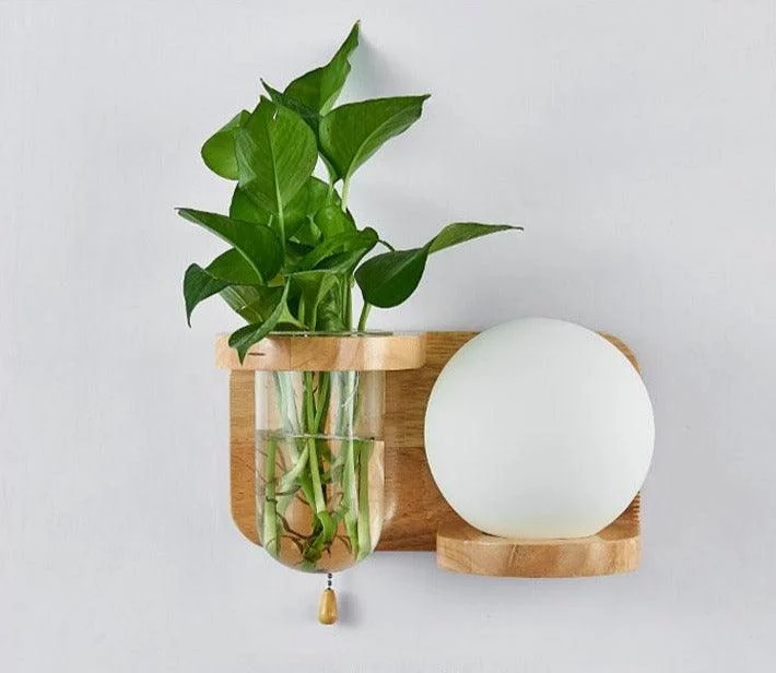 Homeko Wooden Planter Wall Lamp -