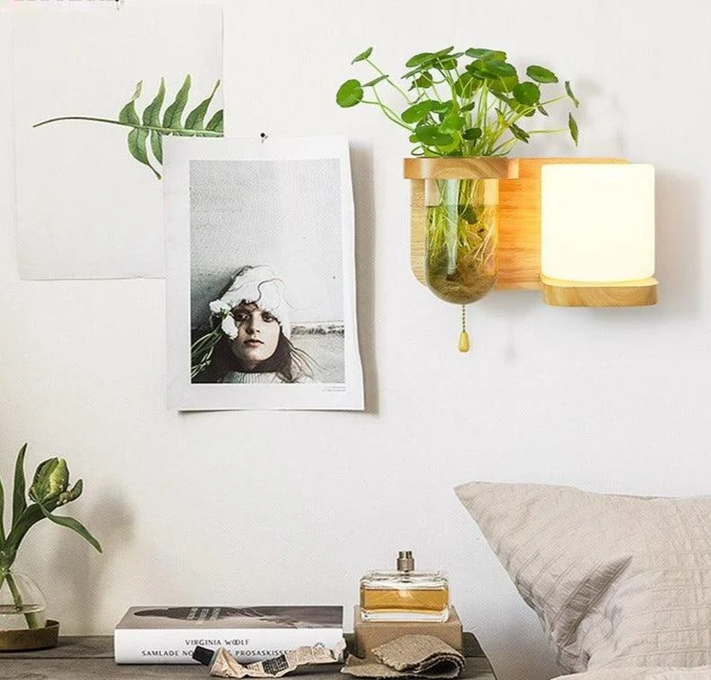 Homeko Wooden Planter Wall Lamp -