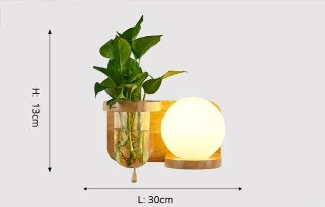 Homeko Wooden Planter Wall Lamp -