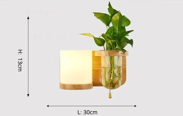 Homeko Wooden Planter Wall Lamp -