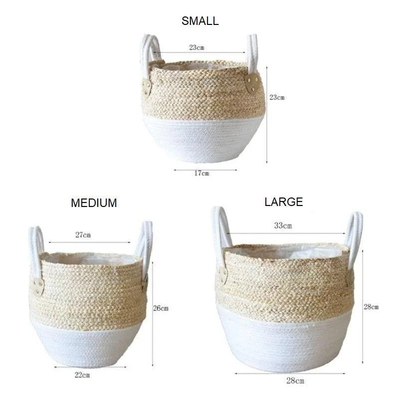Homeko Woven Indoor Flower Planter & Storage Baskets -