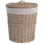 Homeko Woven Wicker Storage Basket with Lid