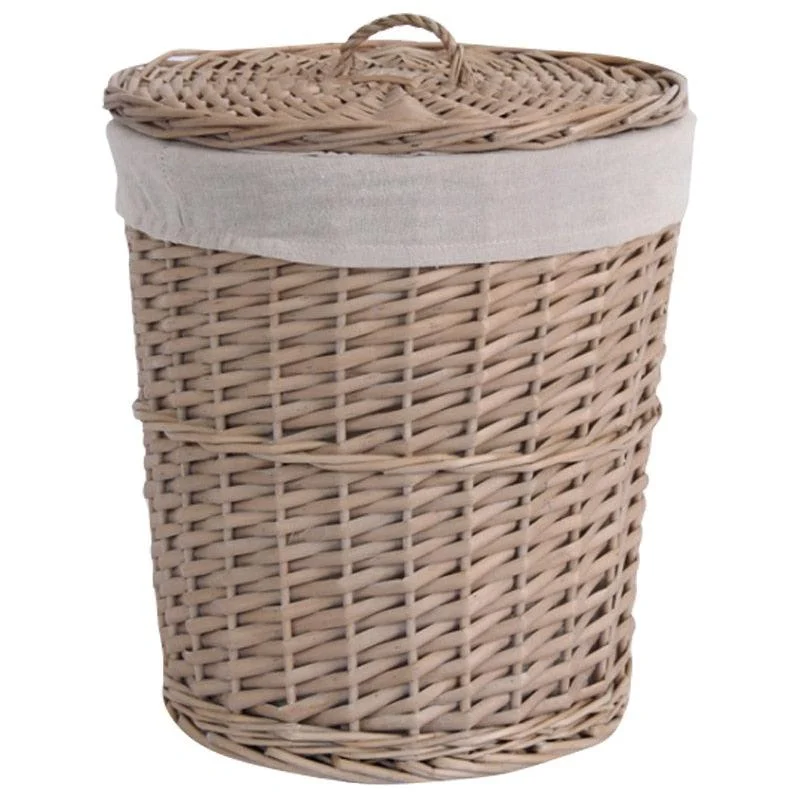 Homeko Woven Wicker Storage Basket with Lid -