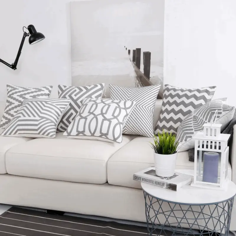 Homeko Zag Embroidered Pillow Covers