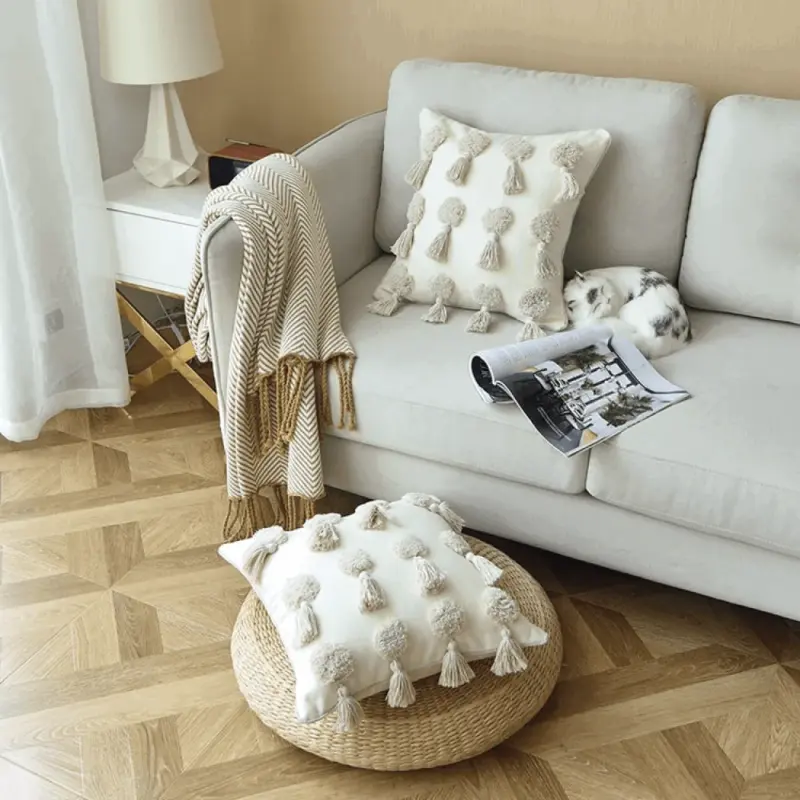 Homeko and Dots Tassels Moroccan Pillow Cover
