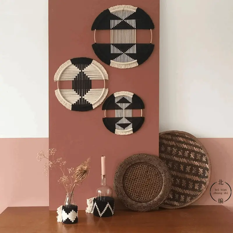 Homeko in Black Macrame Discs