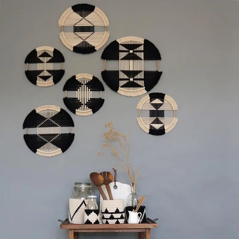 Homeko in Black Macrame Discs