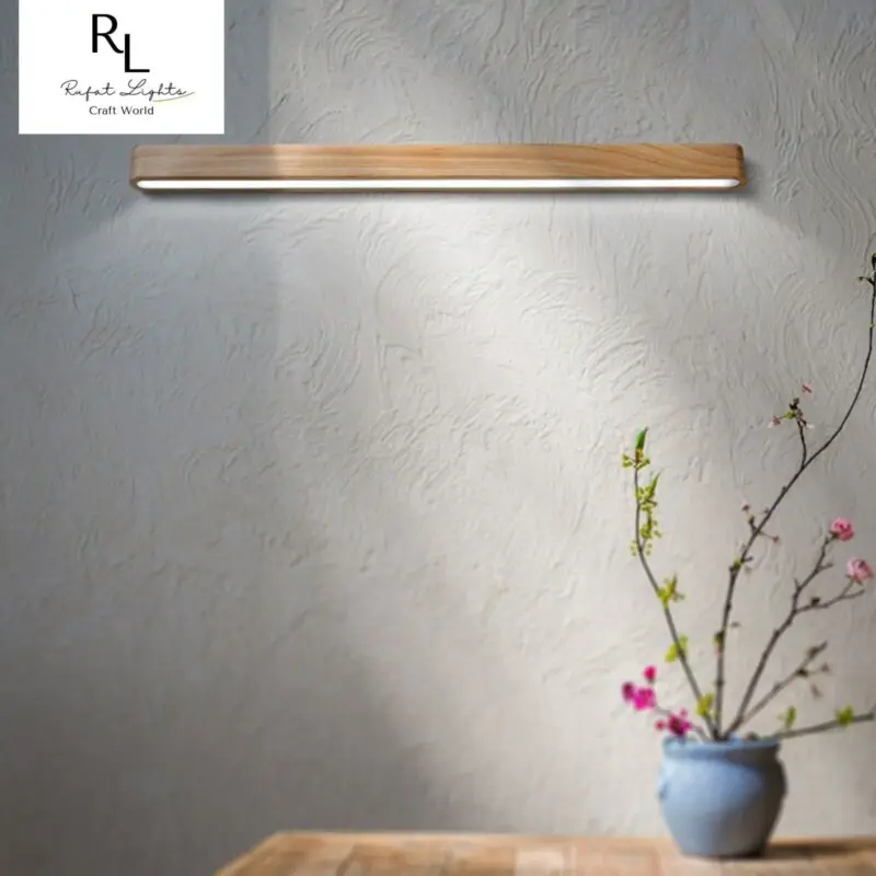 Homeko linear Wall Lamp Nordic Striped Solid Wood Lamp