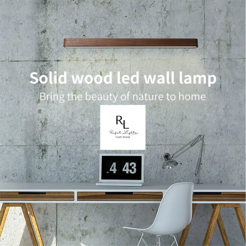Homeko linear Wall Lamp Nordic Striped Solid Wood Lamp