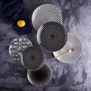 GeoChic Plate Collection - Geometric Pattern Plates - Porcelain Plates - Tableware