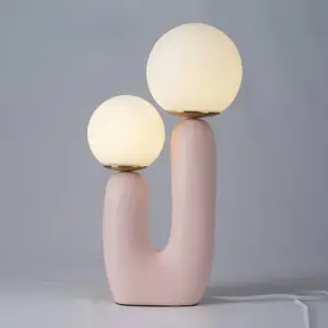 Harz U Table Lamp - Nordic Dual Glass Globe Table Light - Creative Cactus Lamp