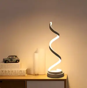 Radiant Curve - Spiral-shaped LED table lamp with touch control