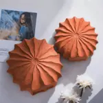 HomoraRustikaleRoteGefalteteKeramikvase8