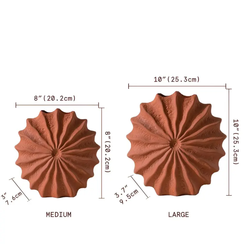 HomoraRustikaleRoteGefalteteKeramikvase9