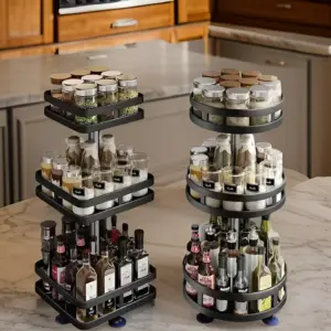 Spice Rack - 360° Rotating Multifunctional Shelf for the Kitchen - Organize with Ease!