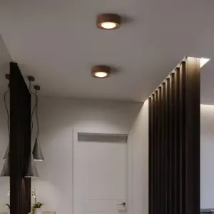 WoodSpot Ceiling Light - Walnut Surface Spotlight - LED Round Ceiling Light