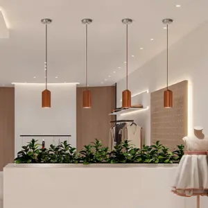 WoodTube Pendant Light - Ash Acacia Wood Cylinder Hanging Lamp