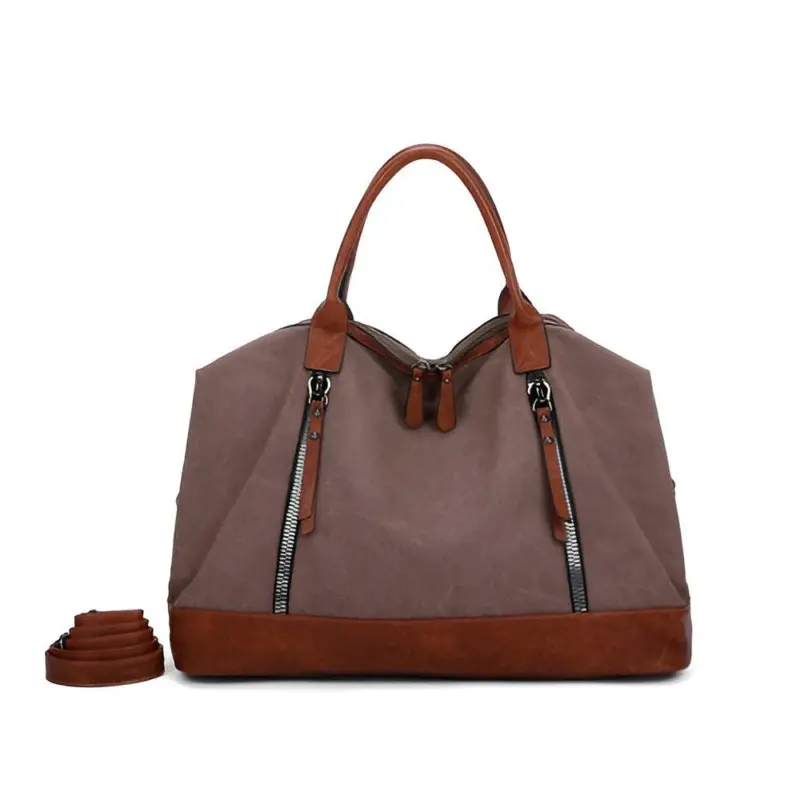 HomoraZweifarbigeLeder Reisetasche3