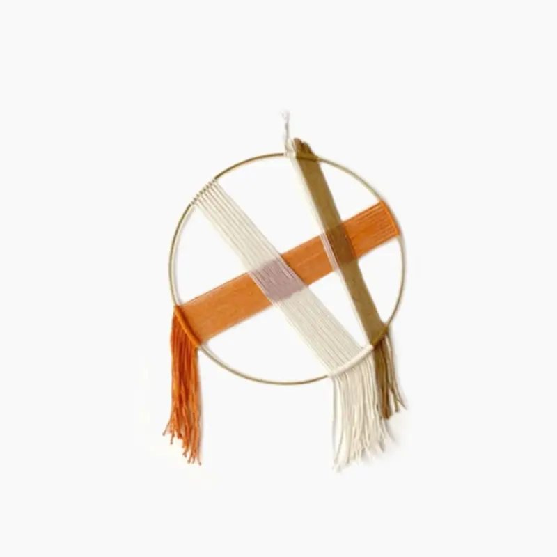 Hoop Round Hand Woven Cotton Macrame Tapestry