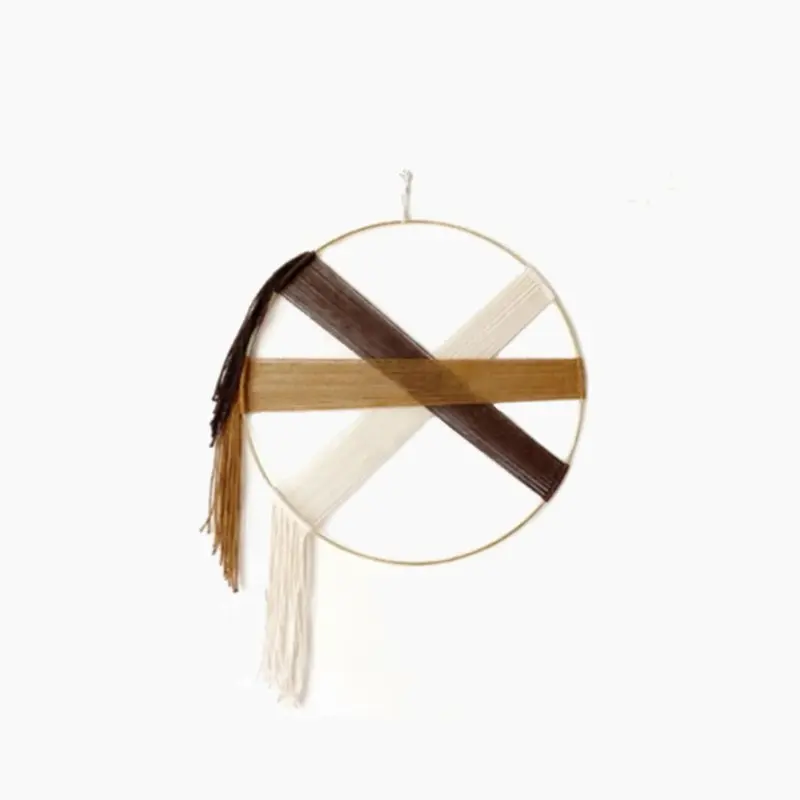 Hoop Round Hand Woven Cotton Macrame Tapestry