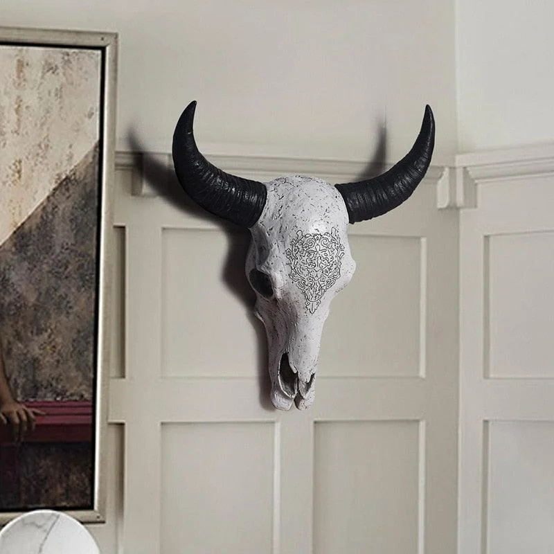 Horn Cow Skull Head Wall Hanging Decor -