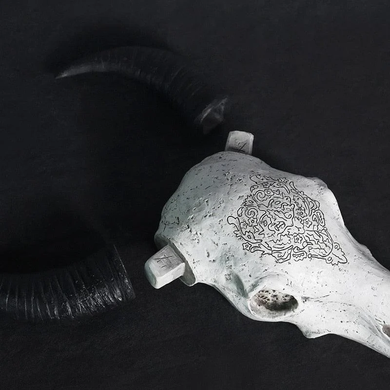 Horn Cow Skull Head Wall Hanging Decor -