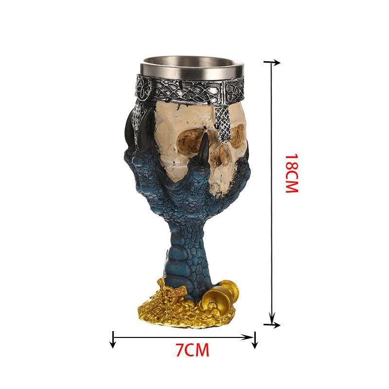 Horrible Resin Stainless Steel Design Wine Glass Horror Skull Cup -  - #tag1#