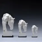 Horse and Bull Nordic Origami Abstract Resin Geometric Crafts Sculptures and Statues Gift