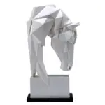 Horse and Bull Nordic Origami Abstract Resin Geometric Crafts Sculptures and Statues Gift