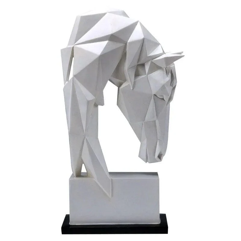 Horse and Bull Nordic Origami Abstract Resin Geometric Crafts Sculptures and Statues Gift -