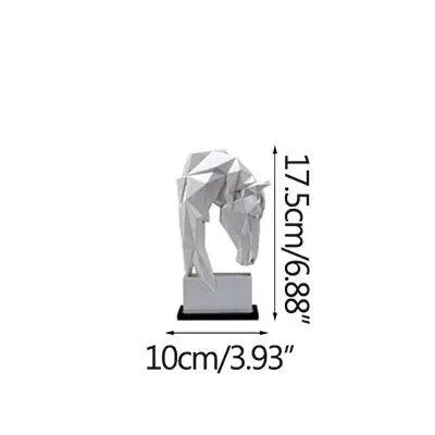 Horse and Bull Nordic Origami Abstract Resin Geometric Crafts Sculptures and Statues Gift -