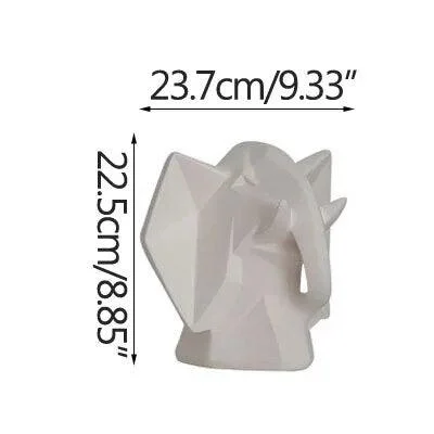 Horse and Bull Nordic Origami Abstract Resin Geometric Crafts Sculptures and Statues Gift -