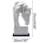 Horse and Bull Nordic Origami Abstract Resin Geometric Crafts Sculptures and Statues Gift