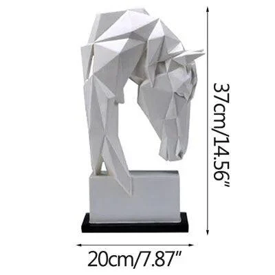 Horse and Bull Nordic Origami Abstract Resin Geometric Crafts Sculptures and Statues Gift -