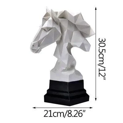 Horse and Bull Nordic Origami Abstract Resin Geometric Crafts Sculptures and Statues Gift -