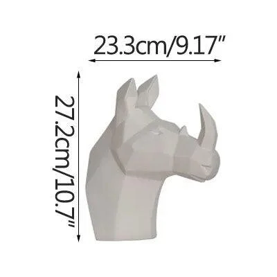 Horse and Bull Nordic Origami Abstract Resin Geometric Crafts Sculptures and Statues Gift -