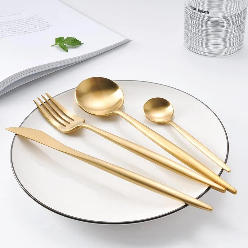 Hot Sale 4 Pcs Set Pure Gold European Dinnerware Knife 304 Stainless Steel Western Cutlery Kitchen 1 9a403233 F41e 4ea4 Aebf 4c6222f154ec