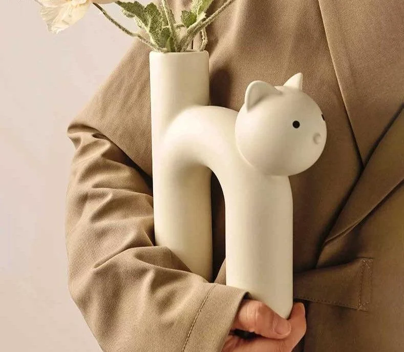 Hot Instagram Aesthetic Ceramic Cat Vase -
