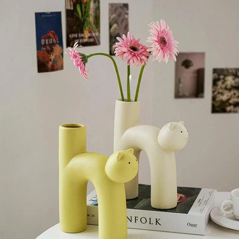 Hot Instagram Aesthetic Ceramic Cat Vase -
