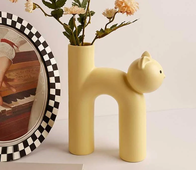 Hot Instagram Aesthetic Ceramic Cat Vase -
