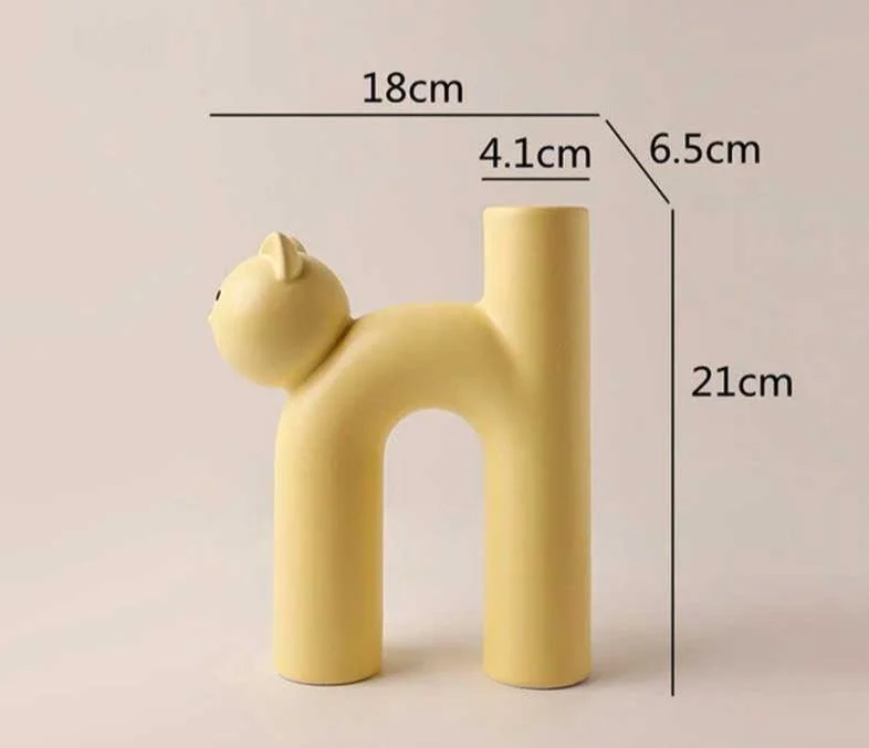 Hot Instagram Aesthetic Ceramic Cat Vase -