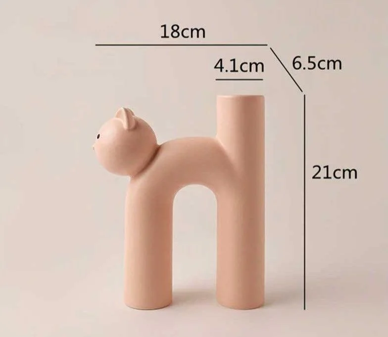 Hot Instagram Aesthetic Ceramic Cat Vase -