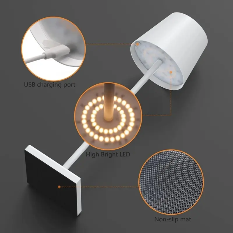 Hotel Style Cordless Touch Lamp
