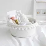 Household White Laundry Basket Unique Woven Wool Ball Storage Basket Home Decoration Cotton Thread Storage Basket 7192a0d9 23d6 4ad9 b29a bf7c90b654ed