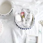 Household White Laundry Basket Unique Woven Wool Ball Storage Basket Home Decoration Cotton Thread Storage Basket 9b1d0531 9373 40a7 b08c 008f57eb2dc2